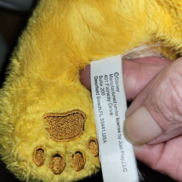 Disney Plush Floppy Baby Simba Lion King Stuffed Toy Squeeze Roar 11" Lying Read - Picture 5 of 7